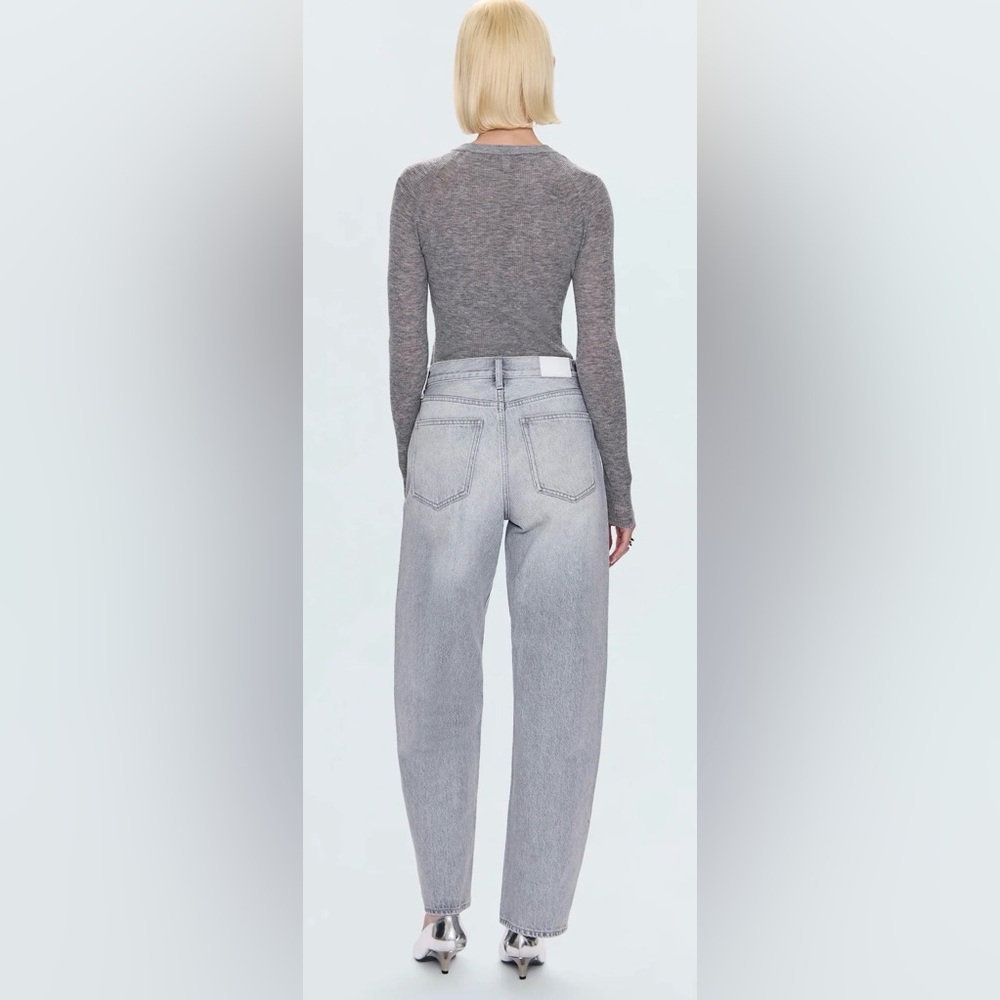 pistola Light Gray High-Rise Barrel Jeans Size 27 NEW
